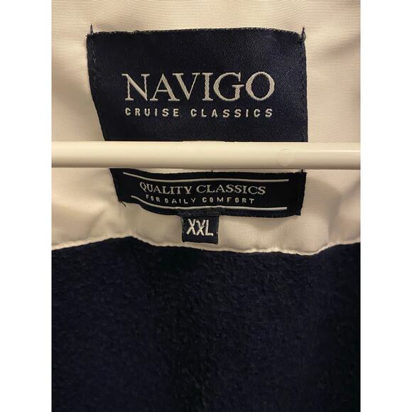 Navigo Cruise Classics Men's XXL Fleece Full Zip Jacket Blue Swiss Jewel Travel - Picture 10 of 10